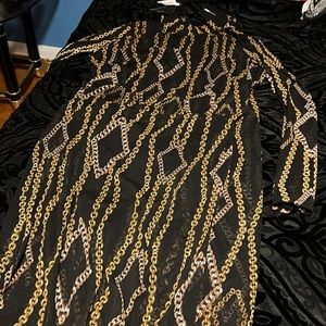 Black mesh long sleeve Dress